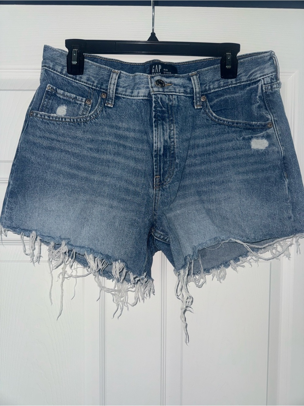 GAP Light Wash Frayed Hem Denim Shorts